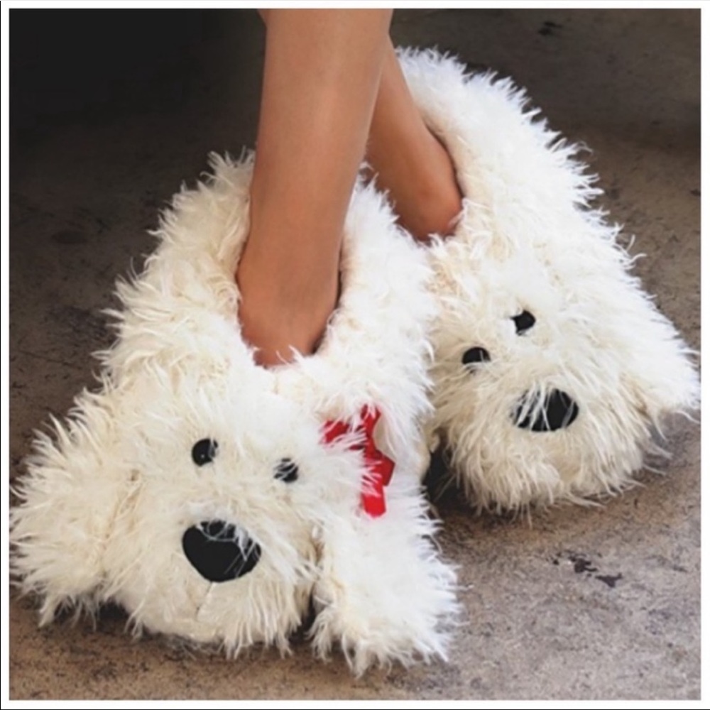 Shaggy Faux Fur Dog Slippers